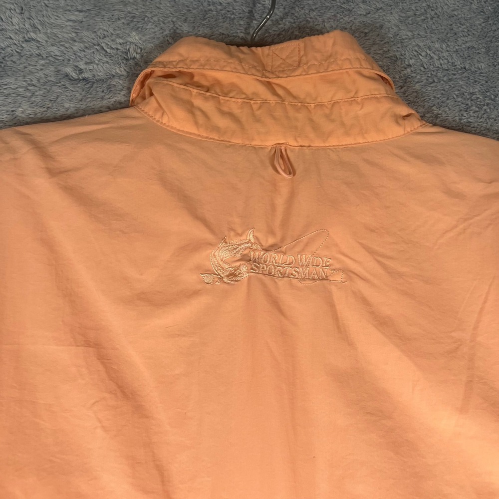 World Wide Sportsman Mens 3XL Fishing Shirt Peach Nylon Vented Long Sleeve - Picture 12 of 16